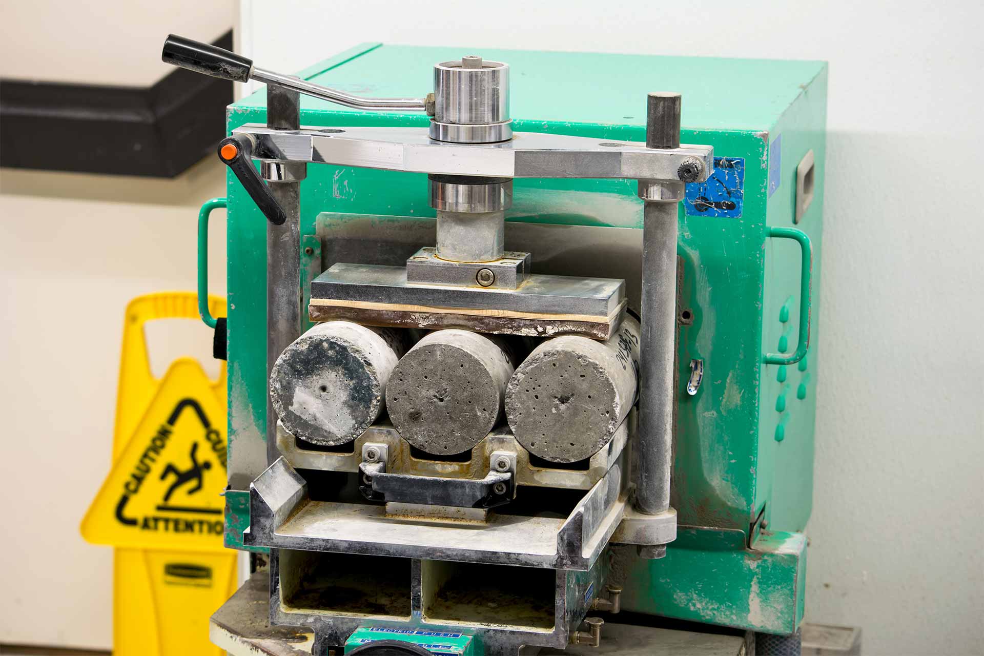 Concrete testing laboratory services in Vancouver area.